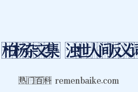 柏杨杂文集·浊世人间反义词是什么意思的图片